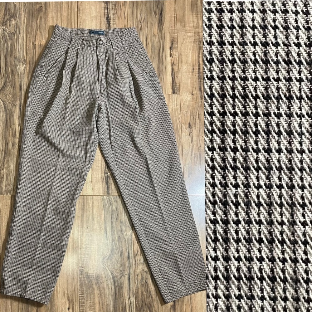 Vintage Lizwear Plaid High-Waisted Trousers Sz 6